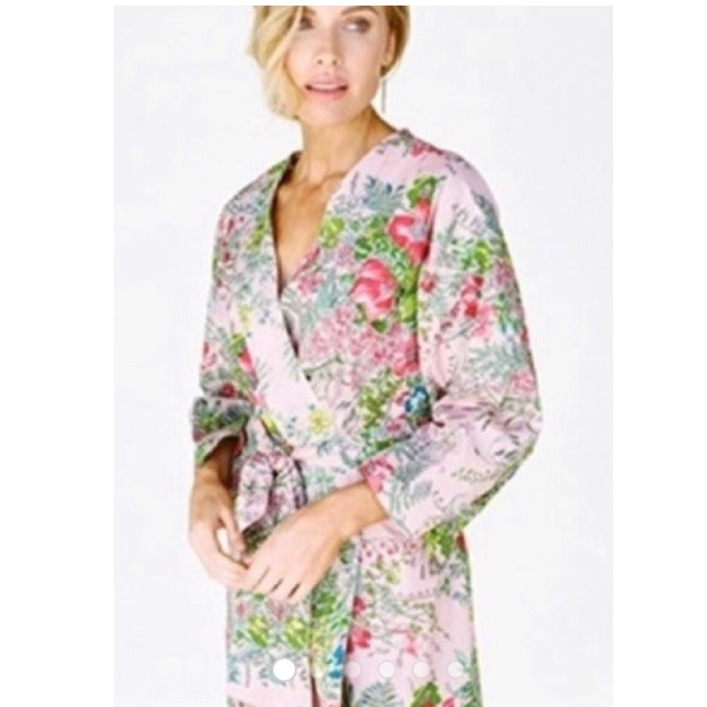 Plum Pretty Sugar Kimono Robe Pink Poppy